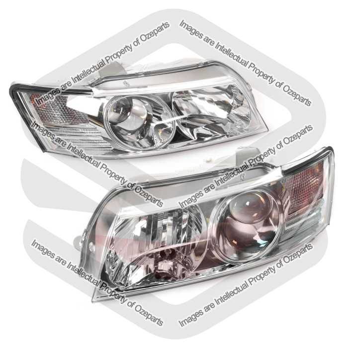 Head Light AM (Chrome) - With Projector (SET LH+RH)