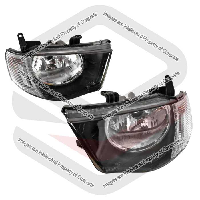 Pair LH+RH Head Light Lamp (LHD) For Mitsubishi Triton Ute MN 2009~2015 GL GLX