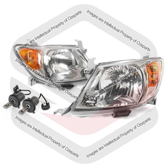 Head Light AM (Emark) + H4 LED Globes (SET LH+RH)