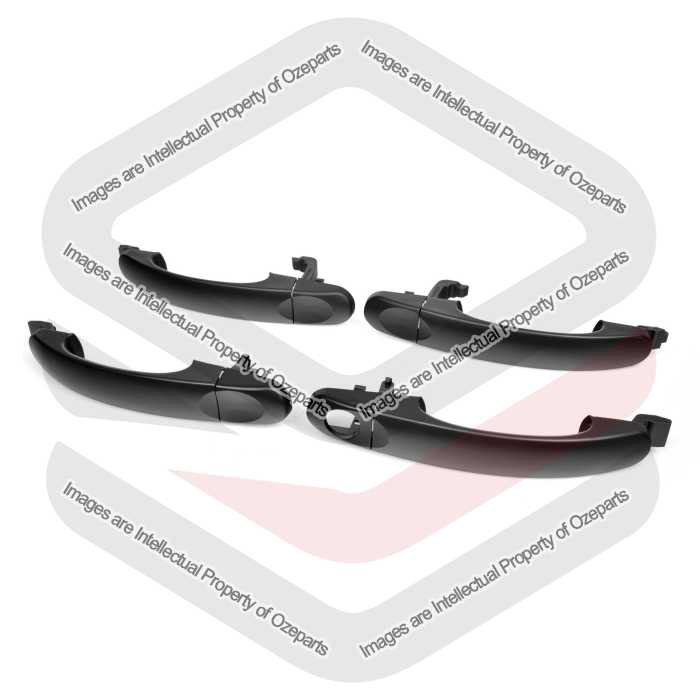 Door Handle Outer FRONT + 2 x REAR Sliding (Prime Black) (SET 4)