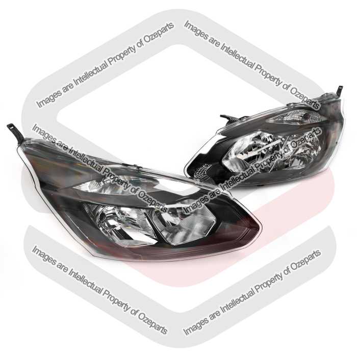 Head Light AM (Black) - Transit Custom (SET LH+RH)