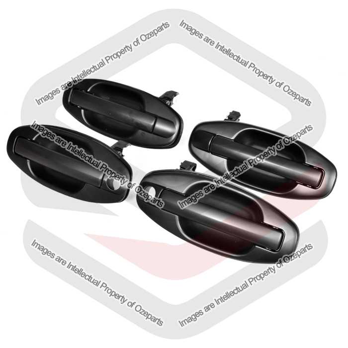 Door Handle Outer  (Smooth Black) (SET 4)