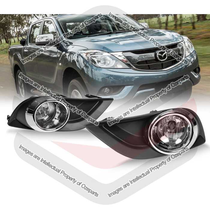 Full Set Fog Light Spot Driving Lamp KIT Chrome For Mazda BT50 UP UR 2011~2018