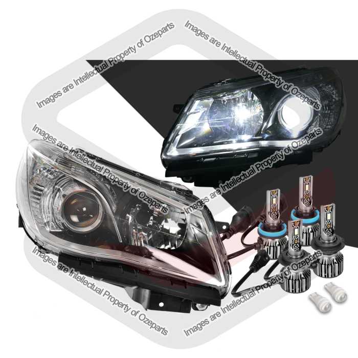 Head Light AM (Black) + LED Globes (SET LH+RH)
