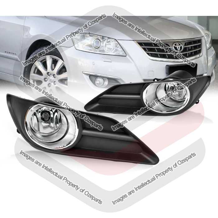 Full Set Fog Light Spot Driving Lamp KIT (Chrome) For Toyota Aurion GSV40 06~09