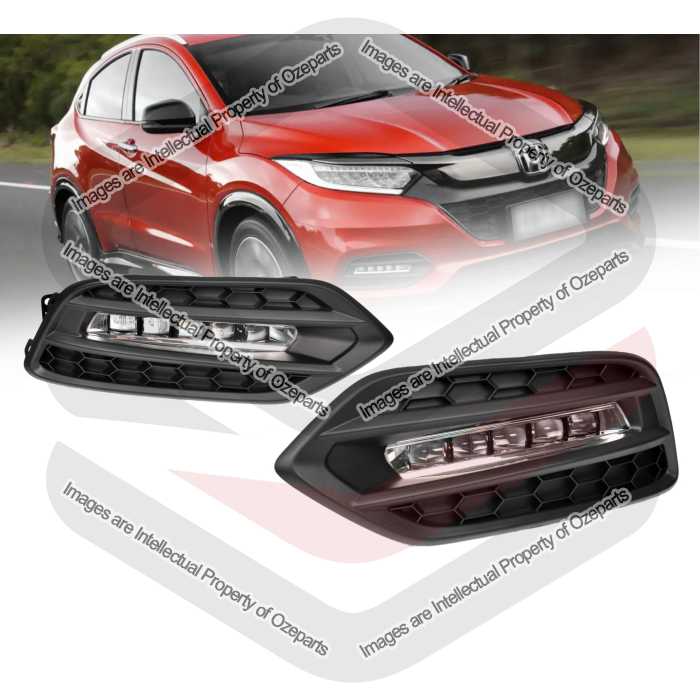 Ozeparts Fits Honda HRV HR-V 2018~2021 | Full Complete Foglights Fog Lights Spot Driving Lamps KIT (LED) | 1 SET