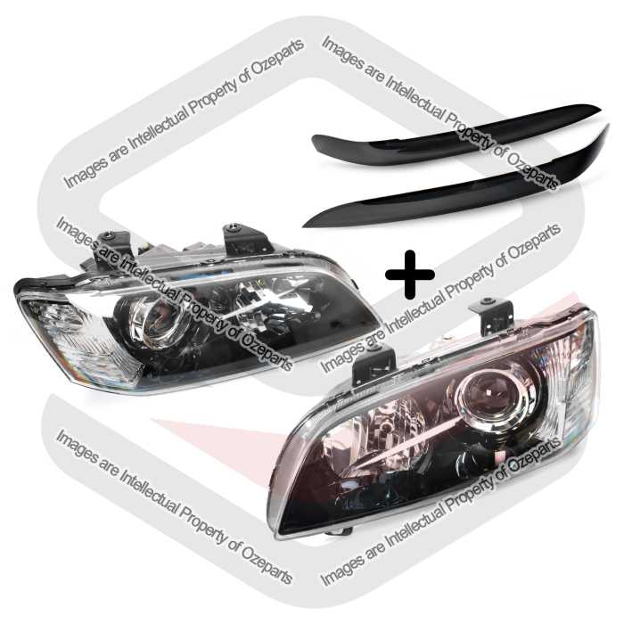 Head Light AM (Black) - With Projector + Eye Lids (Black) (SET 4)