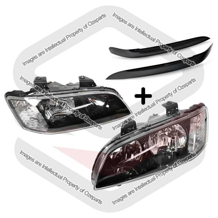 Head Light AM (Black) - Non Projector + Eye Lids (Black) (SET 4)