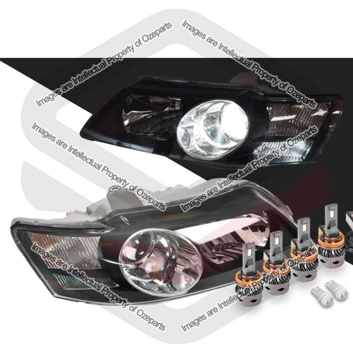 Head Light AM (Projector Black) + LED Globes (SET LH+RH)