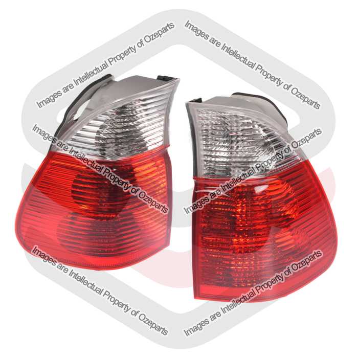 DEPO Fits BMW X5 E53 Series 2 2003~2007 SUV | Taillights Tail Lights Rear Lamps (Clear Indicator) | Pair of LH Left (Passenger) + RH Right (Driver)