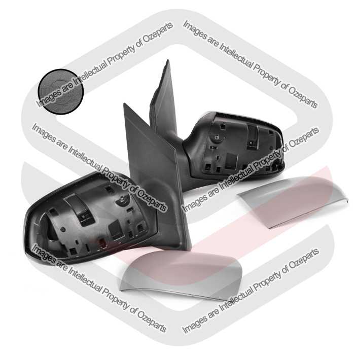 Door Mirror Assembly Electric (Primed Grey Cover) - 5 Pin No Indicator Light (SET LH+RH)