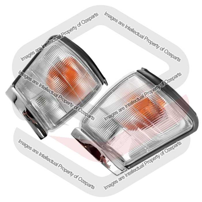 Pair LH+RH Corner Light Indicator Lamp Grey Chrome For Toyota Hilux 1997~2001