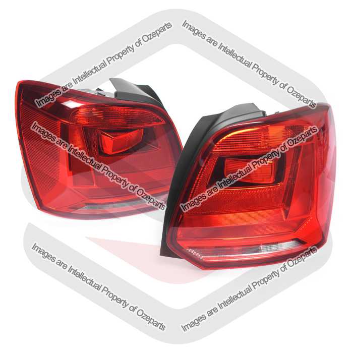 Set Pair LH+RH Tail Light Rear Lamp (Non Tinted) For VW Volkswagen Polo 6R 14~17