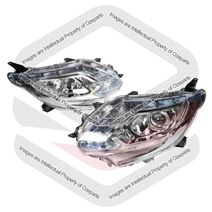 Head Light AM - Xenon (Blue Top Lens, Chrome Lower Bezel) (SET LH+RH)