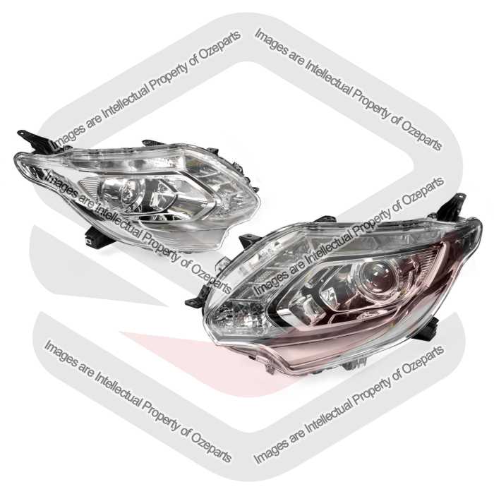 Head Light AM - Xenon (Clear Top Lens, Chrome Lower Bezel) (SET LH+RH)