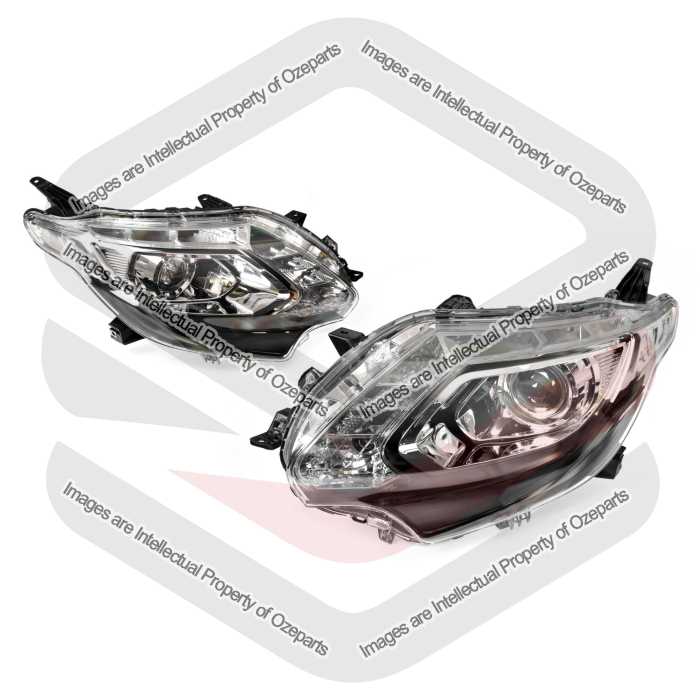 Head Light AM - Xenon (Clear Top Lens, Black Lower Bezel) (SET LH+RH)