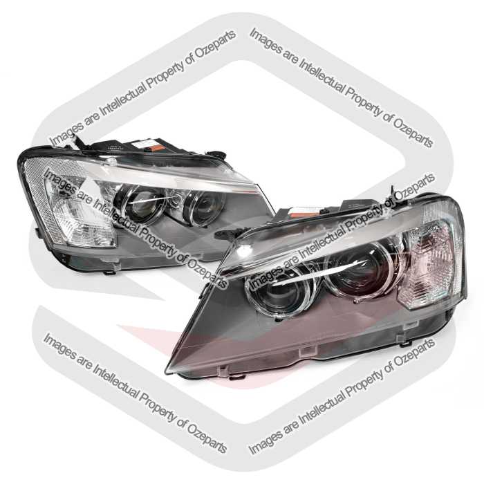 TYC Fits BMW X3 F25 2010~2014 | Headlights Head LightS Front LampS (Xenon, Non Adaptive) | Pair of LH Left Hand (Passenger) + RH Right Hand (Driver)