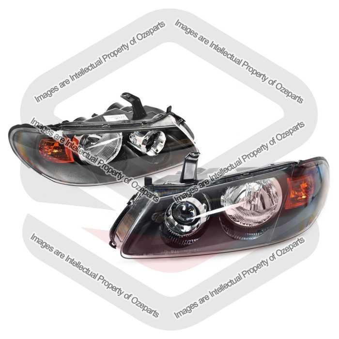 Head Light AM (02/03-) Black (Set LH+RH)